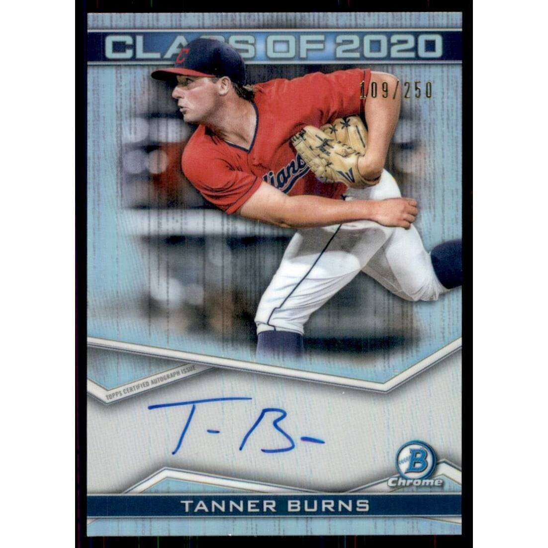 2020 Bowman Chrome Draft Class of '20 Autographs #C20ATB Tanner Burns. rookie card picture