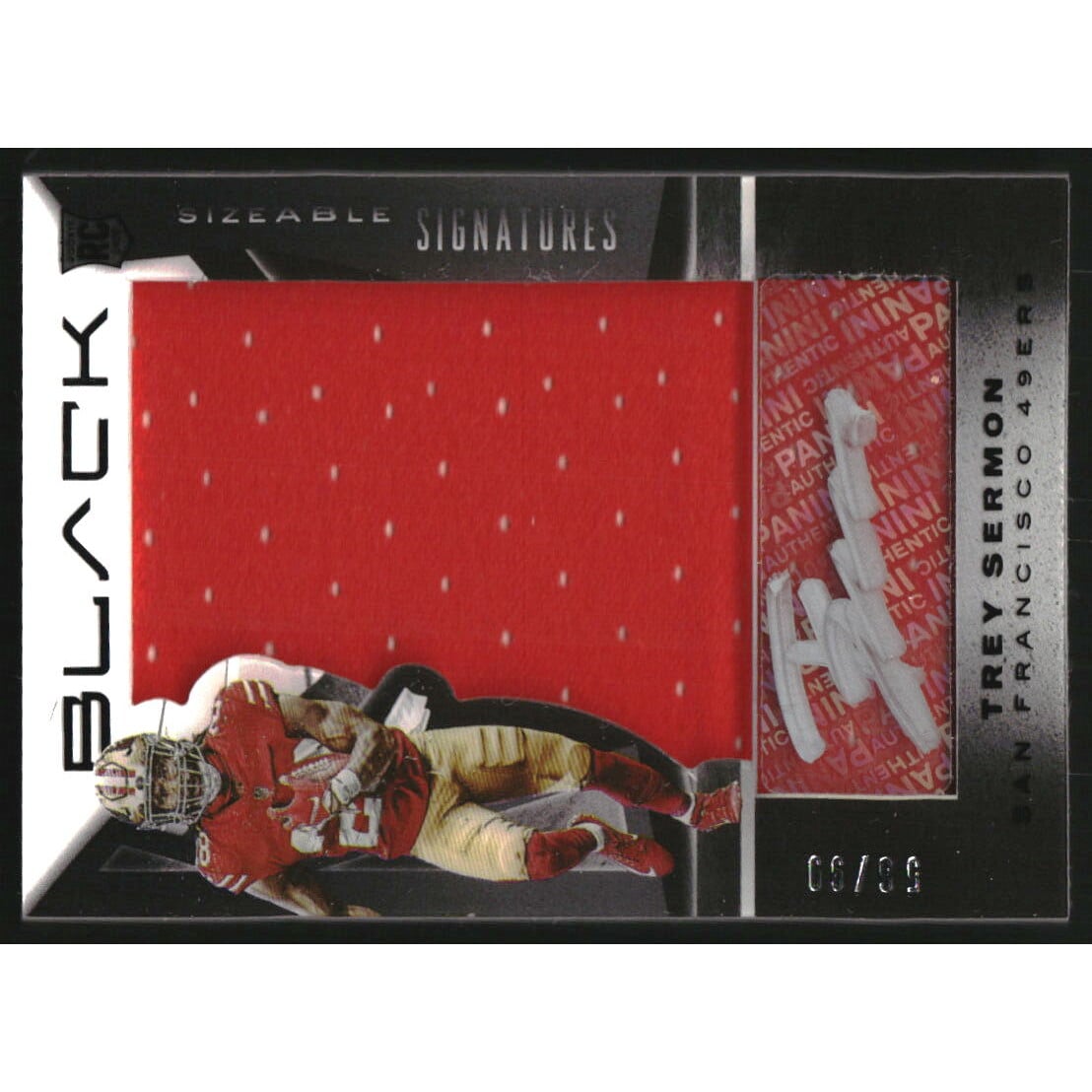 2021 Panini Black Sizeable Rookie Jersey Signatures #29 Trey Sermon/99. rookie card picture