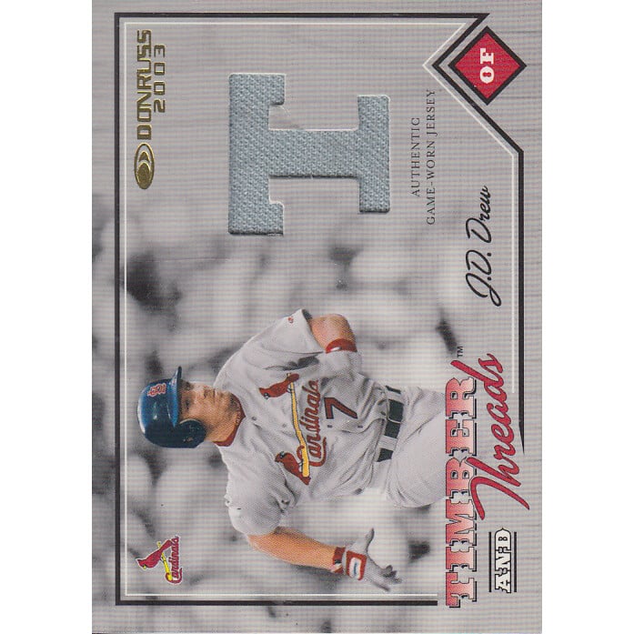 2003 Donruss Timber and Threads #29 J.D. Drew Jsy/150. rookie card picture