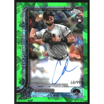 2025 Topps Chrome Sapphire Rookie Autographs Green Refractors #RACN Connor Norby