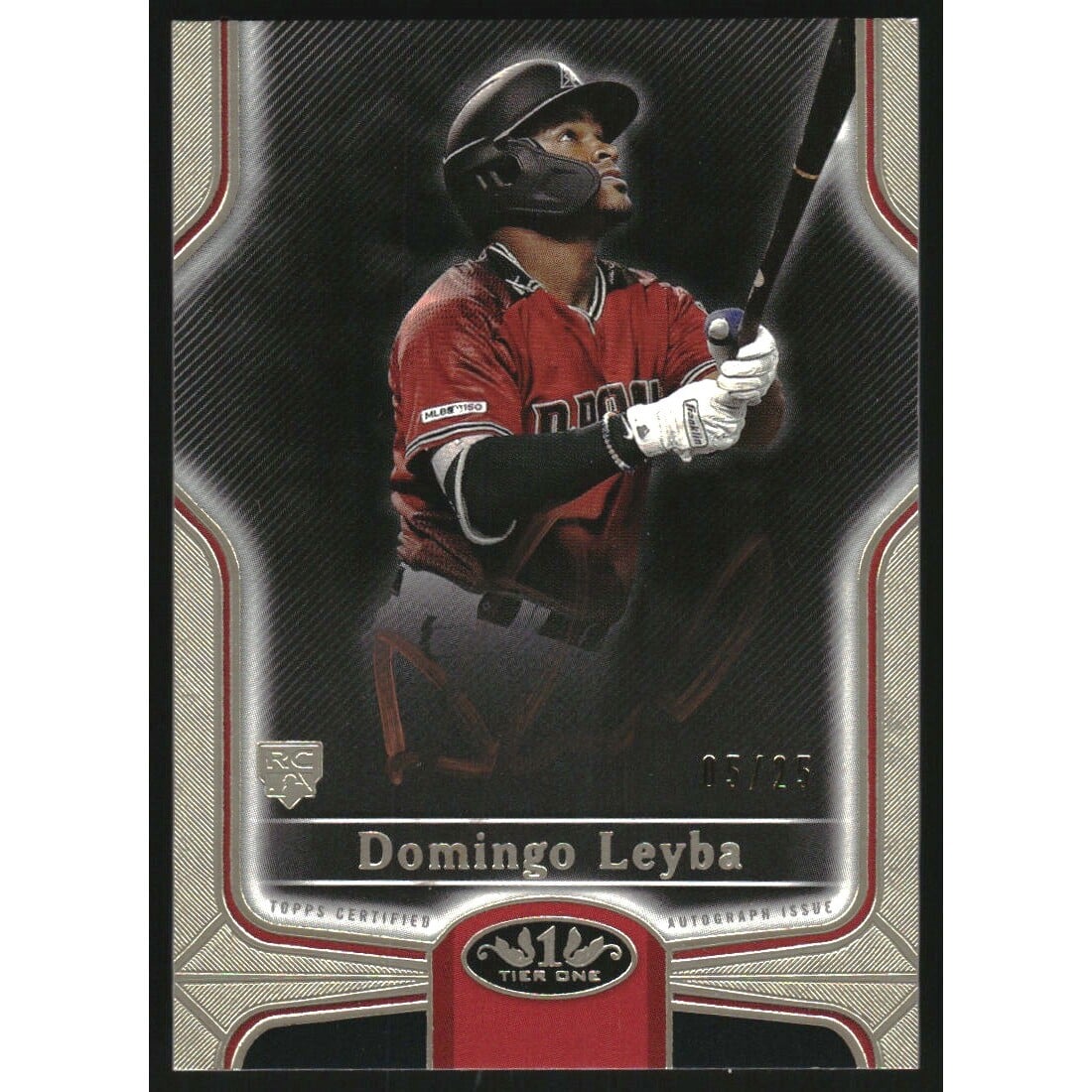 2020 Topps Tier One Break Out Autographs Bronze Ink #BOADLE Domingo Leyba. rookie card picture