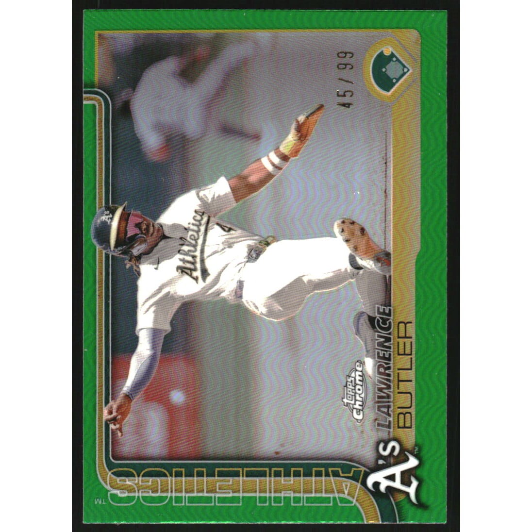 2025 Topps Chrome Green Refractors #67 Lawrence Butler. rookie card picture