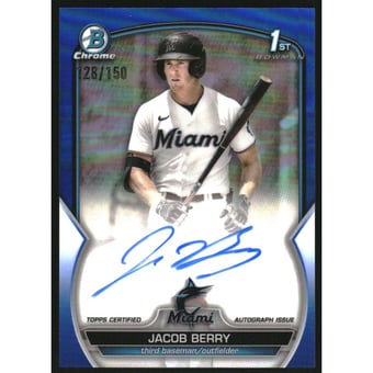 2023 Bowman Chrome Prospect Autographs Blue Refractors #CPAJB Jacob Berry