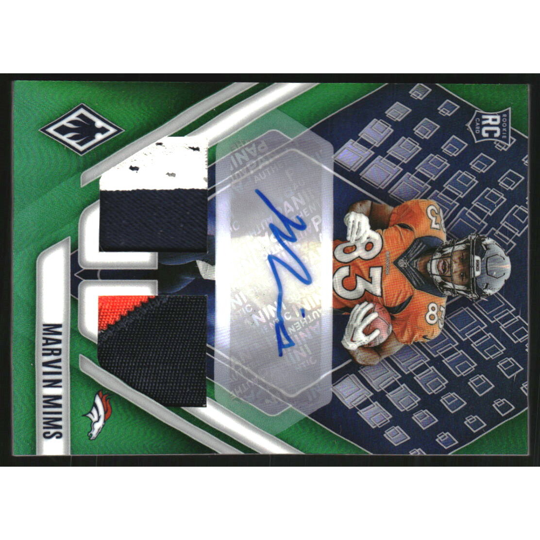 2023 Panini Phoenix Rookie Premiere Dual Jersey Autographs Prime Green #19 Marvin Mims