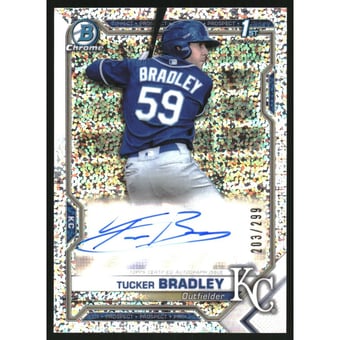 2021 Bowman Chrome Prospect Autographs Speckle Refractors #CPATB Tucker Bradley
