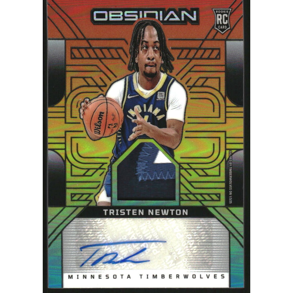 2024-25 Panini Obsidian Rookie Jersey Ink Electric Etch Hot Springs #31 Tristen Newton