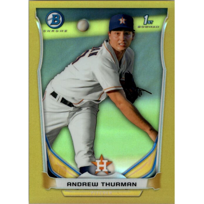 2014 Bowman Chrome Prospects Gold Refractors #BCP57 Andrew Thurman. rookie card picture