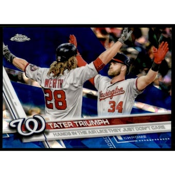 2017 Topps Chrome Sapphire Edition #584 Tater Triumph/Jayson Werth/Bryce Harper