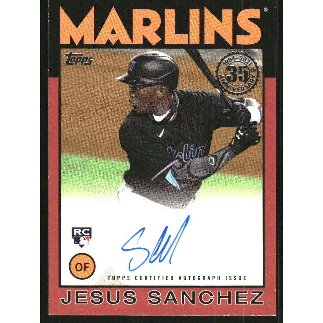 2021 Topps Update '86 Topps Autographs Red #86BJS Jesus Sanchez. rookie card picture