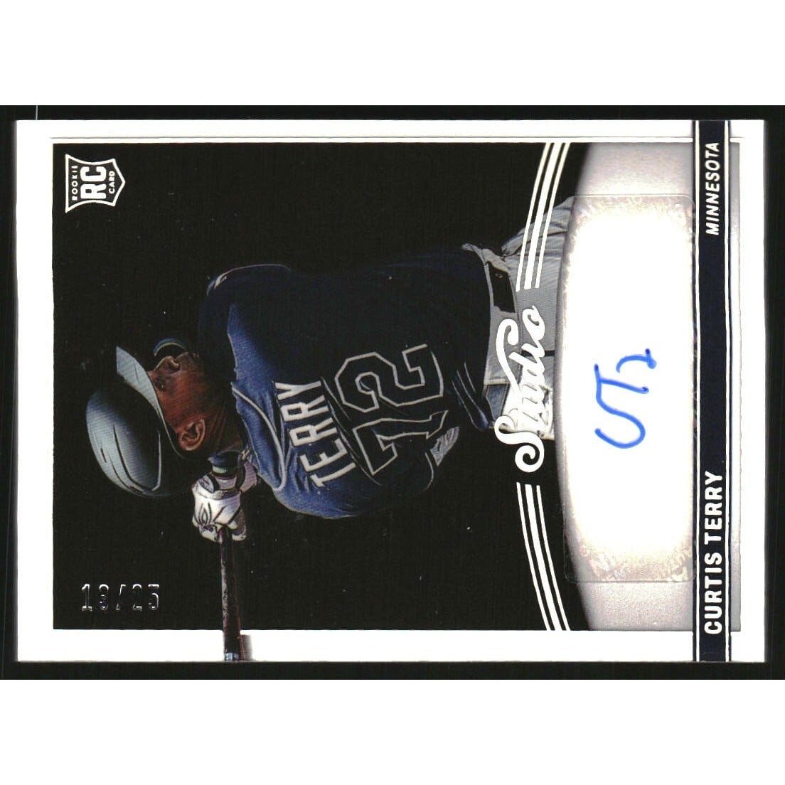 2022 Panini Chronicles Studio Black Signatures Holo Silver #49 Curtis Terry/25. rookie card picture