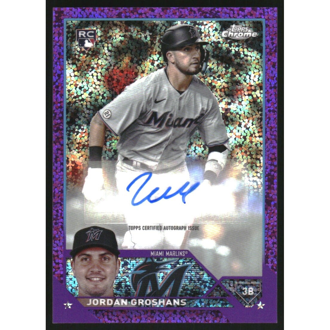 2023 Topps Chrome Update Autographs Purple Speckle Refractors #ACJG Jordan Groshans. rookie card picture