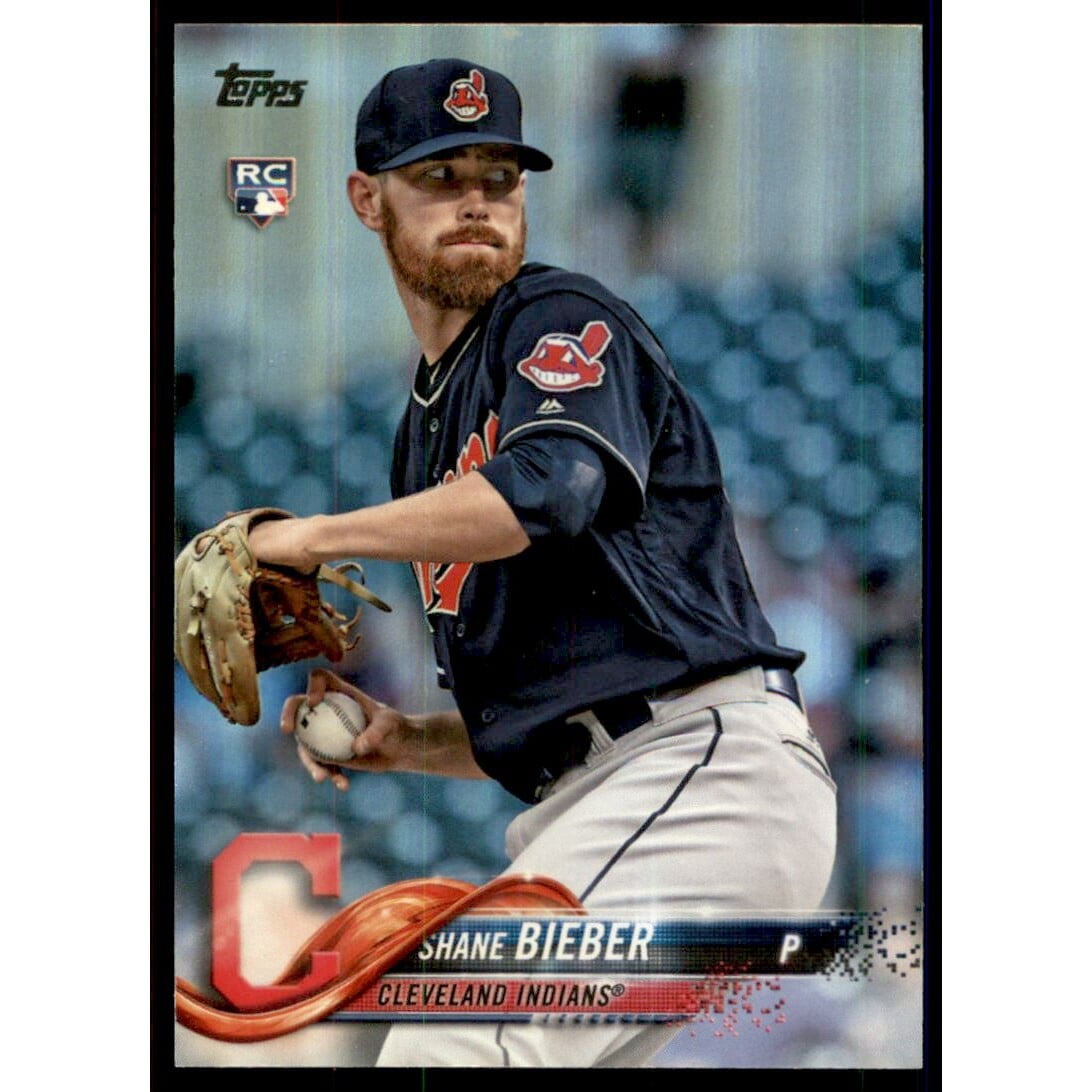 2018 Topps Update Rainbow Foil #US198 Shane Bieber. rookie card picture