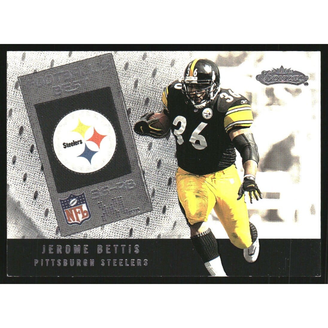 2002 Fleer Showcase Football's Best Memorabilia #FB4 Jerome Bettis. rookie card picture