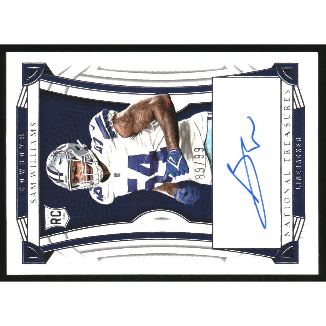 2022 Panini National Treasures #122 Sam Williams AU RC. rookie card picture