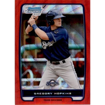 2012 Bowman Chrome Prospects Red Wave Refractors #BCP136 Gregory Hopkins