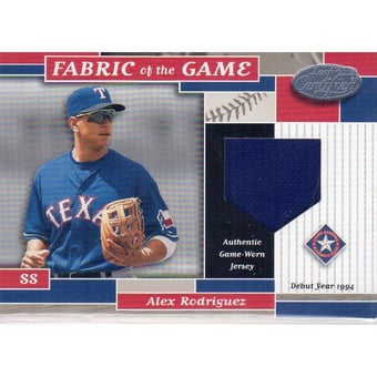 2002 Leaf Certified Fabric of the Game #68DY Alex Rodriguez Rgr/94