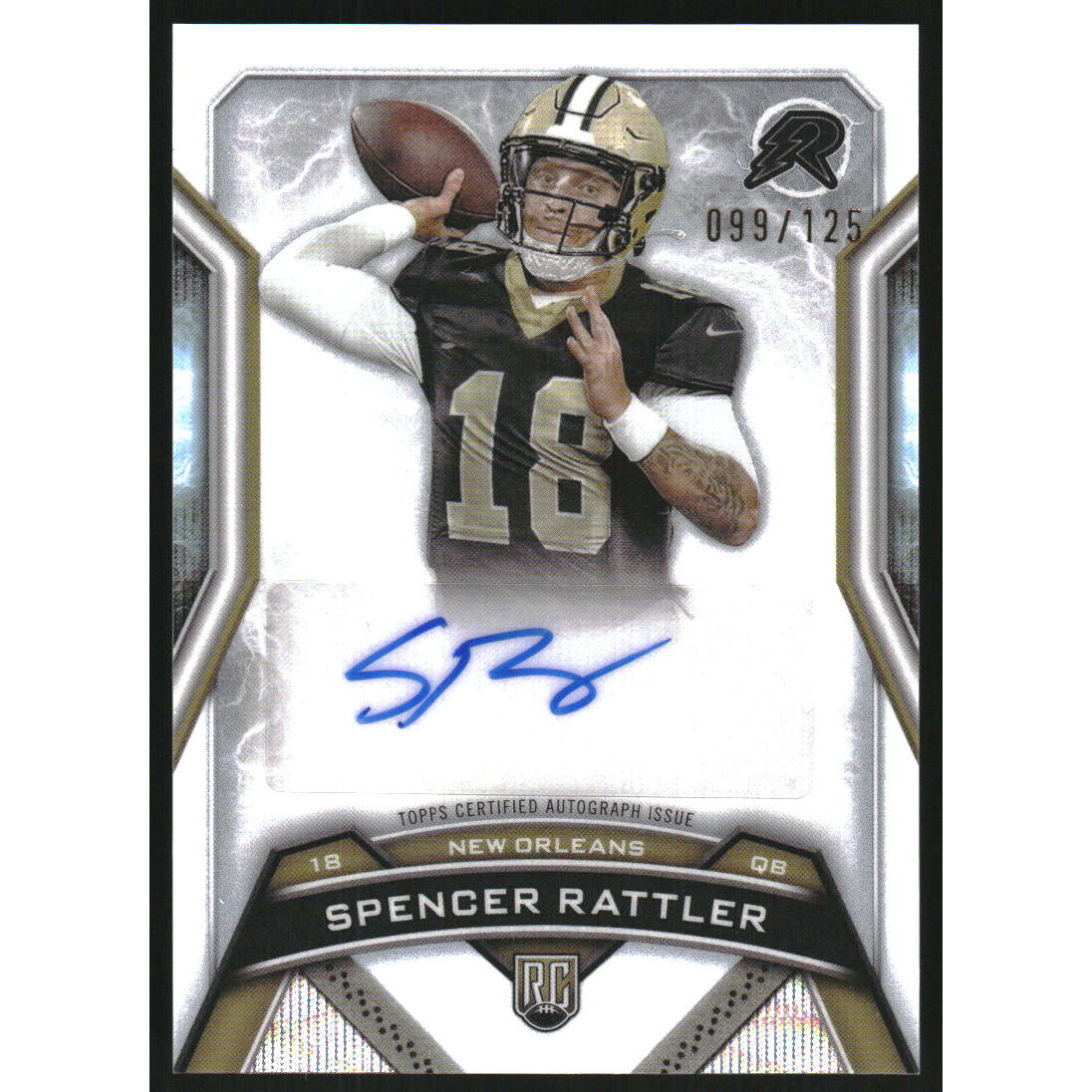 2024 Topps Resurgence Resurgence Rookie Signatures White Surge #RRSSR Spencer Rattler. rookie card picture