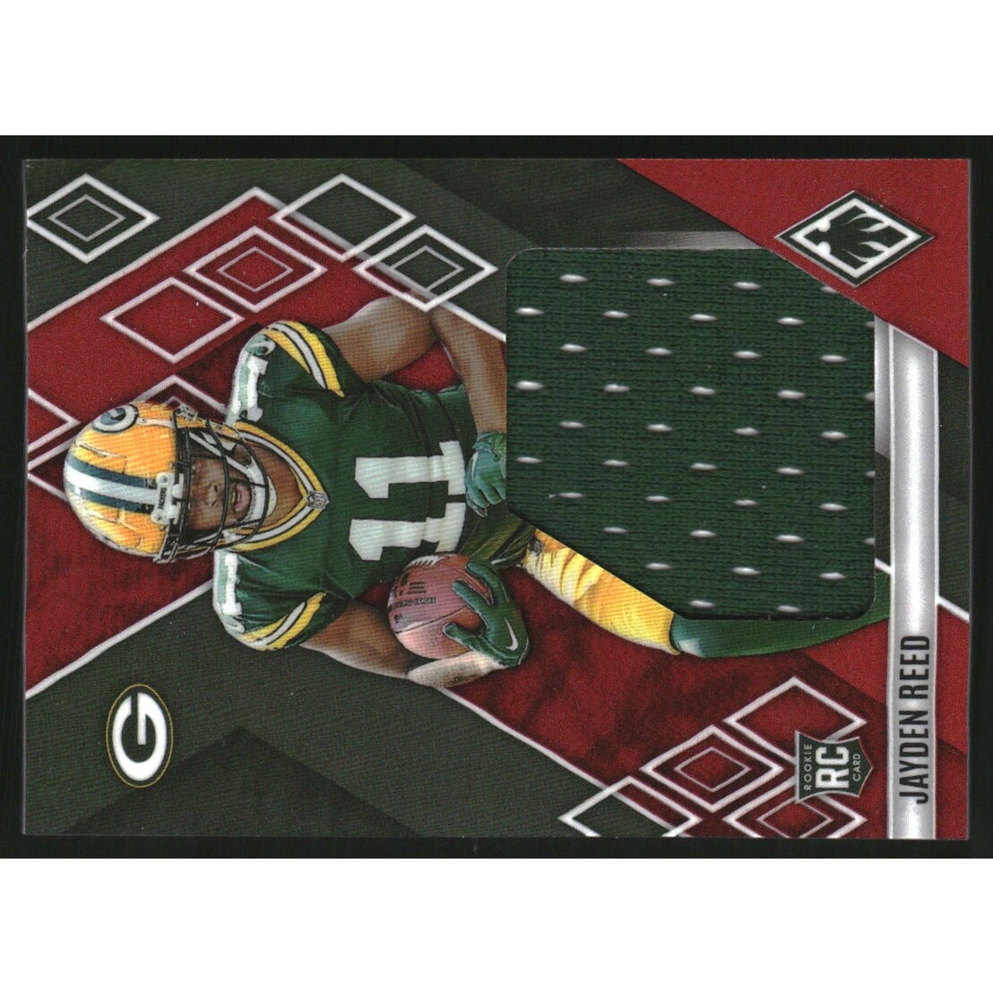 2023 Panini Phoenix Rookie Jumbo Memorabilia Red #15 Jayden Reed 2023 Panini Phoenix Rookie Jumbo Memorabilia Red #15 Jayden Reed