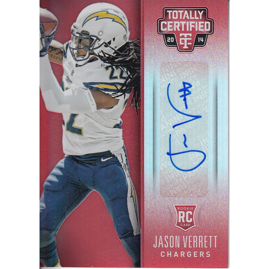 2014 Totally Certified Rookie Signatures Mirror Red #144 Jason Verrett