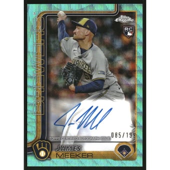 2025 Topps Chrome Rookie Autographs Aqua Wave Refractors #RAJME James Meeker