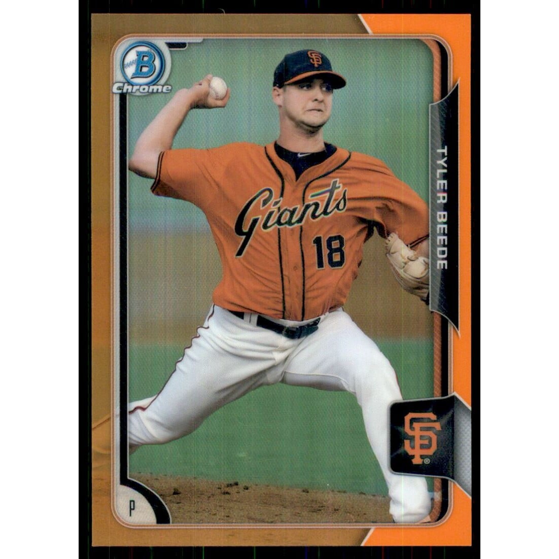 2015 Bowman Chrome Draft Orange Refractors #191 Tyler Beede. rookie card picture