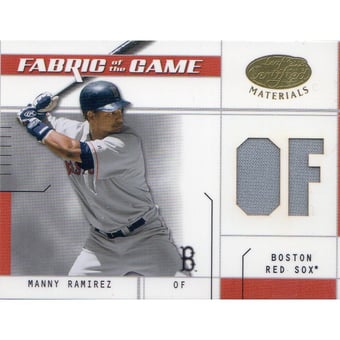 2003 Leaf Certified Materials Fabric of the Game #87PS Manny Ramirez PS/50
