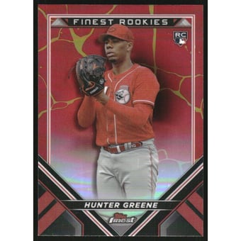 2022 Finest Rookie Design Variations Kintsukuroi Red Gold Refractors #FRDHG Hunter Greene