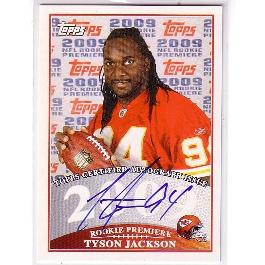 2009 Topps Rookie Premiere Autographs #TJ Tyson Jackson. rookie card picture