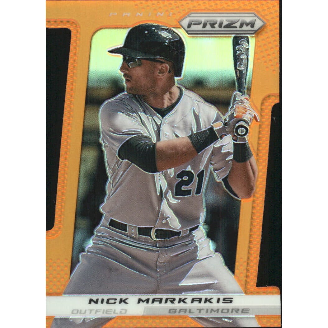 2013 Panini Prizm Prizms Orange Die-Cut #132 Nick Markakis. rookie card picture