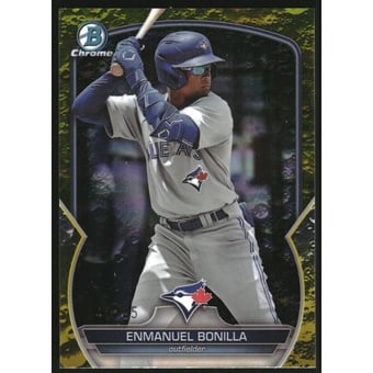 2023 Bowman Chrome Draft Yellow Lunar Crater Refractors #BDC195 Enmanuel Bonilla