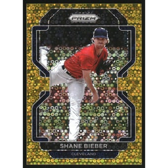 2022 Panini Prizm Prizms Gold Donut Circles #192 Shane Bieber T2