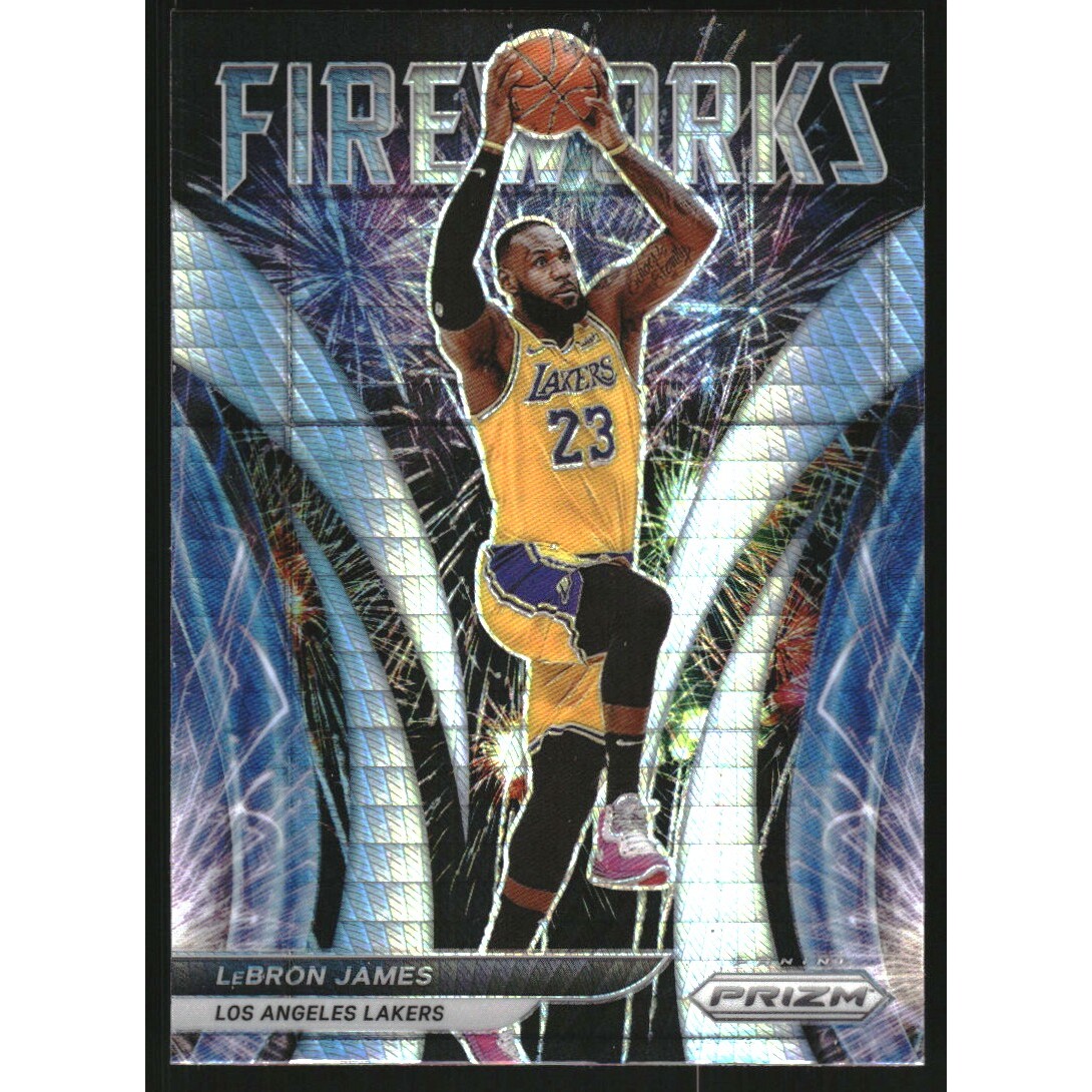 2021-22 Panini Prizm Fireworks Prizms Hyper #1 LeBron James