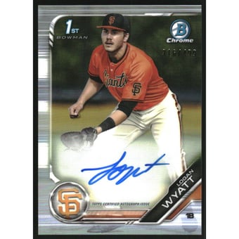 2019 Bowman Chrome Draft Autographs Refractors #CDALW Logan Wyatt