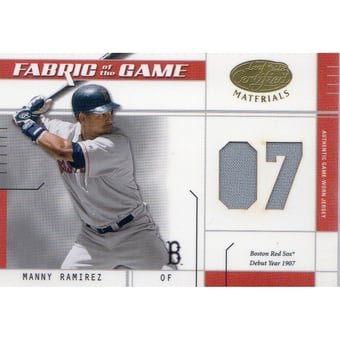 2003 Leaf Certified Materials Fabric of the Game #87DY Manny Ramirez DY/7