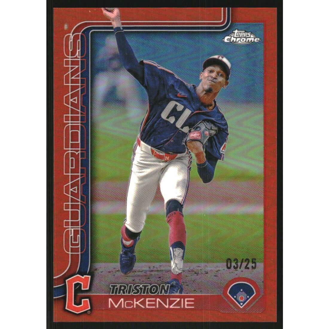 2025 Topps Chrome Orange Refractors #21 Triston McKenzie. rookie card picture