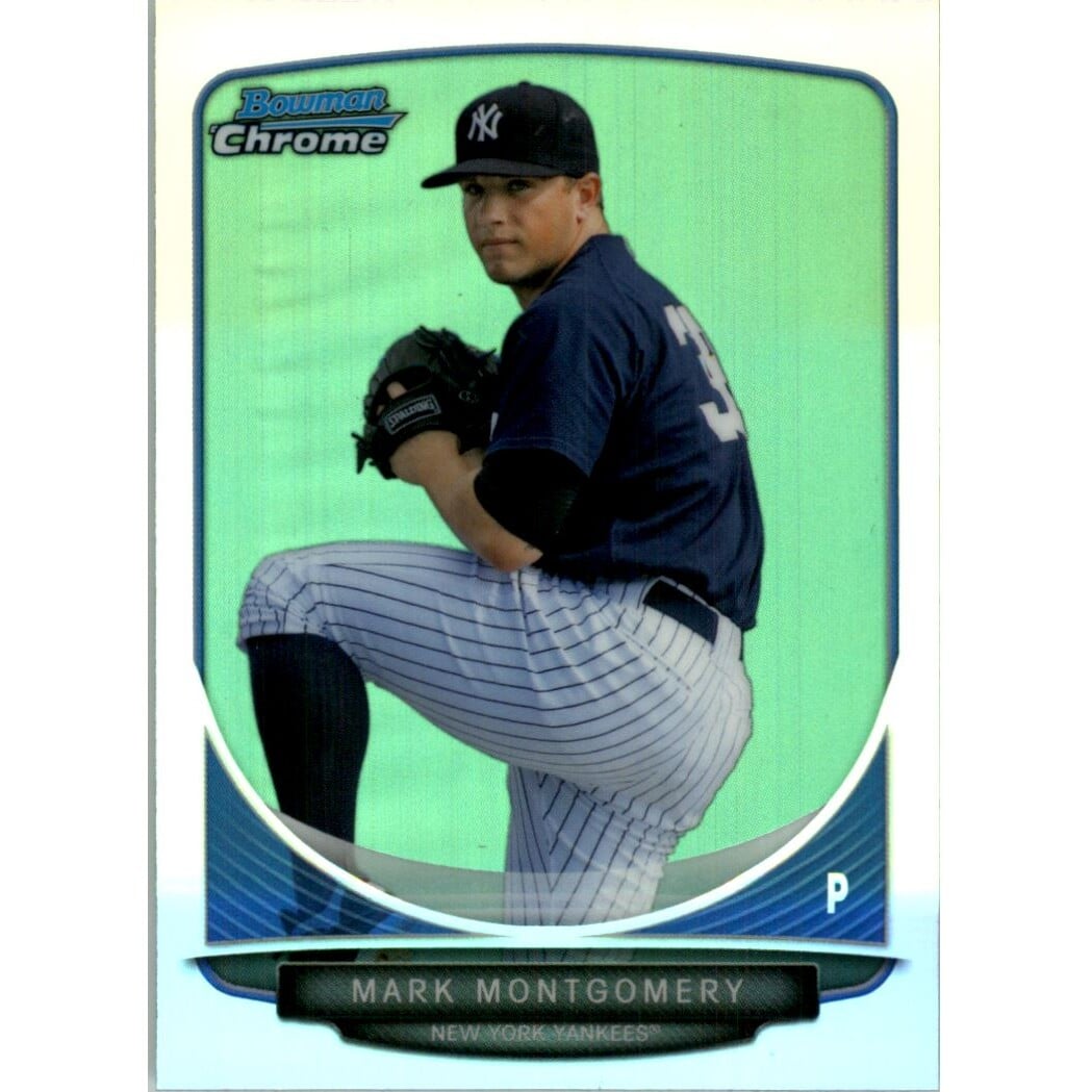 2013 Bowman Chrome Draft Top Prospects Red Wave Refractors #TP35 Mark Montgomery. rookie card picture