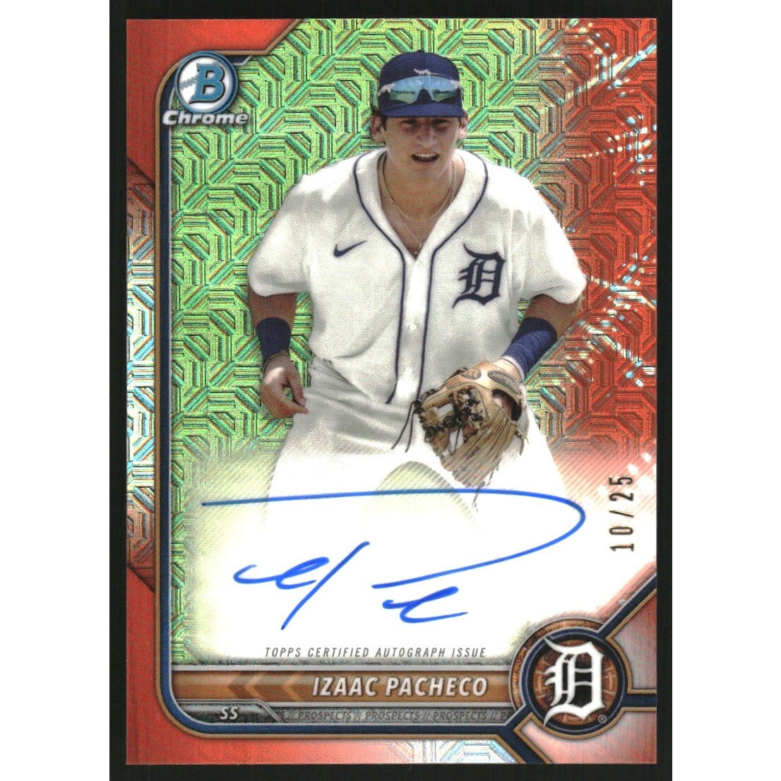 2022 Bowman Chrome Mega Box Autographs Orange Refractors #BMAIP Izaac Pacheco. rookie card picture