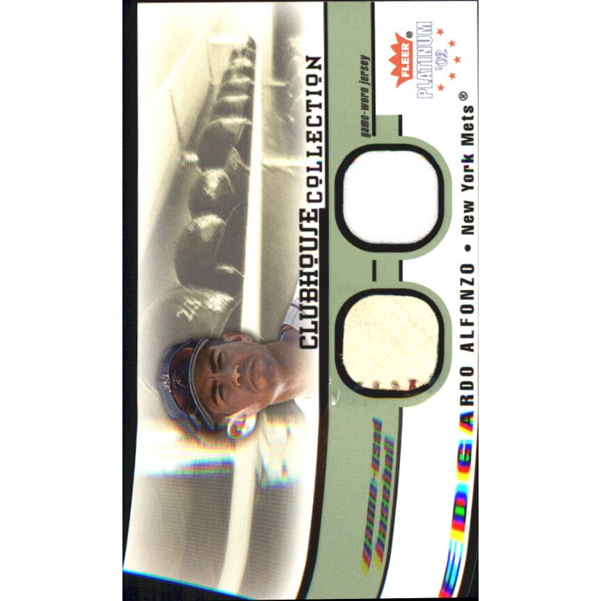 2002 Fleer Platinum Clubhouse Memorabilia Combos #1 Edgardo Alfonzo Ball-Jsy/125. rookie card picture