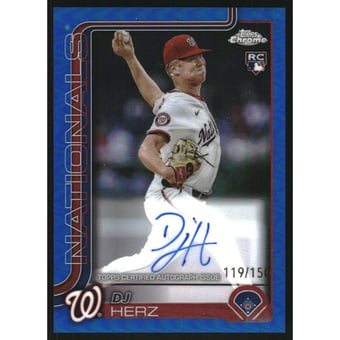 2025 Topps Chrome Update Rookie Autographs Blue Refractors #RADH DJ Herz