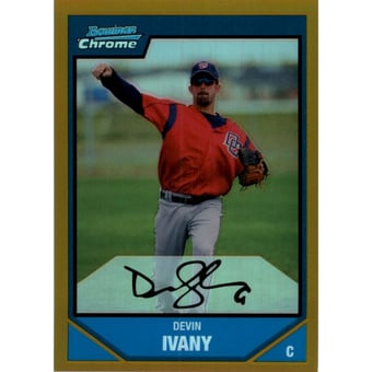 2007 Bowman Chrome Prospects Gold Refractors #BC191 Devin Ivany