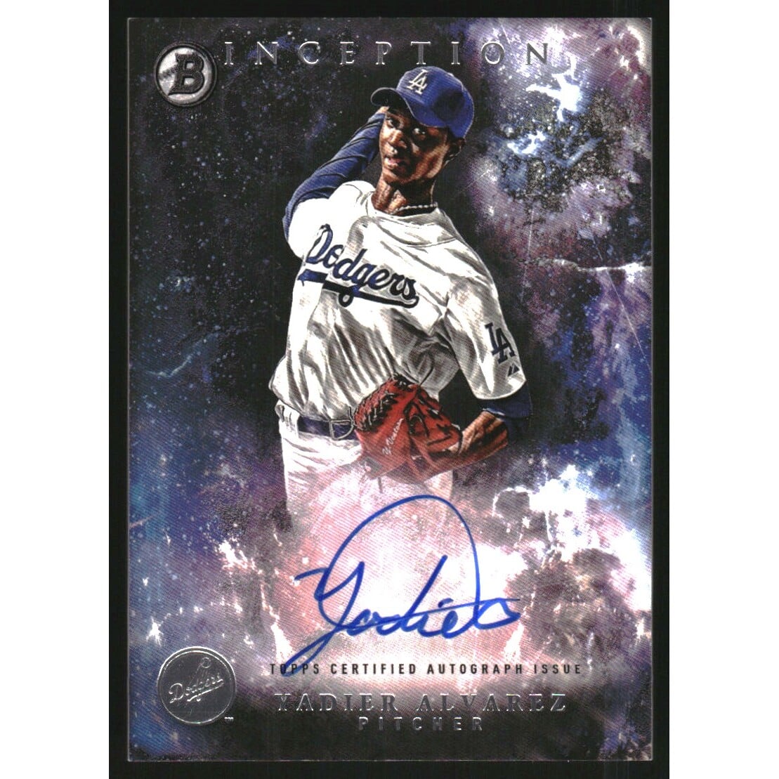 2016 Bowman Inception Prospect Autographs #PAYA Yadier Alvarez. rookie card picture