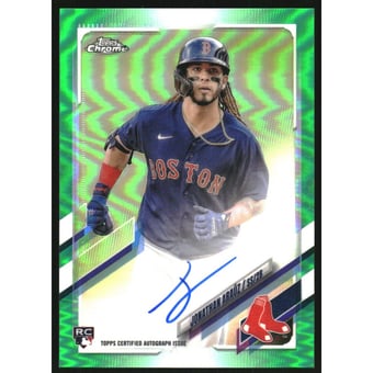 2021 Topps Chrome Rookie Autographs Green Refractors #RAJAR Jonathan Arauz