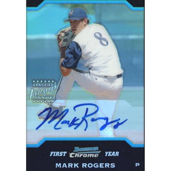 2004 Bowman Chrome Draft Refractors #BDP167 Mark Rogers AU