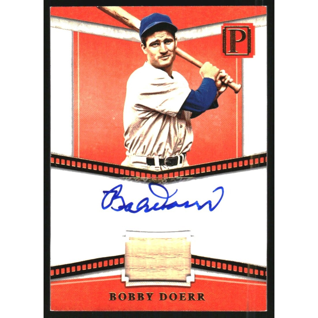 2016 Panini Pantheon Scripts Materials Gold #5 Bobby Doerr/10. rookie card picture