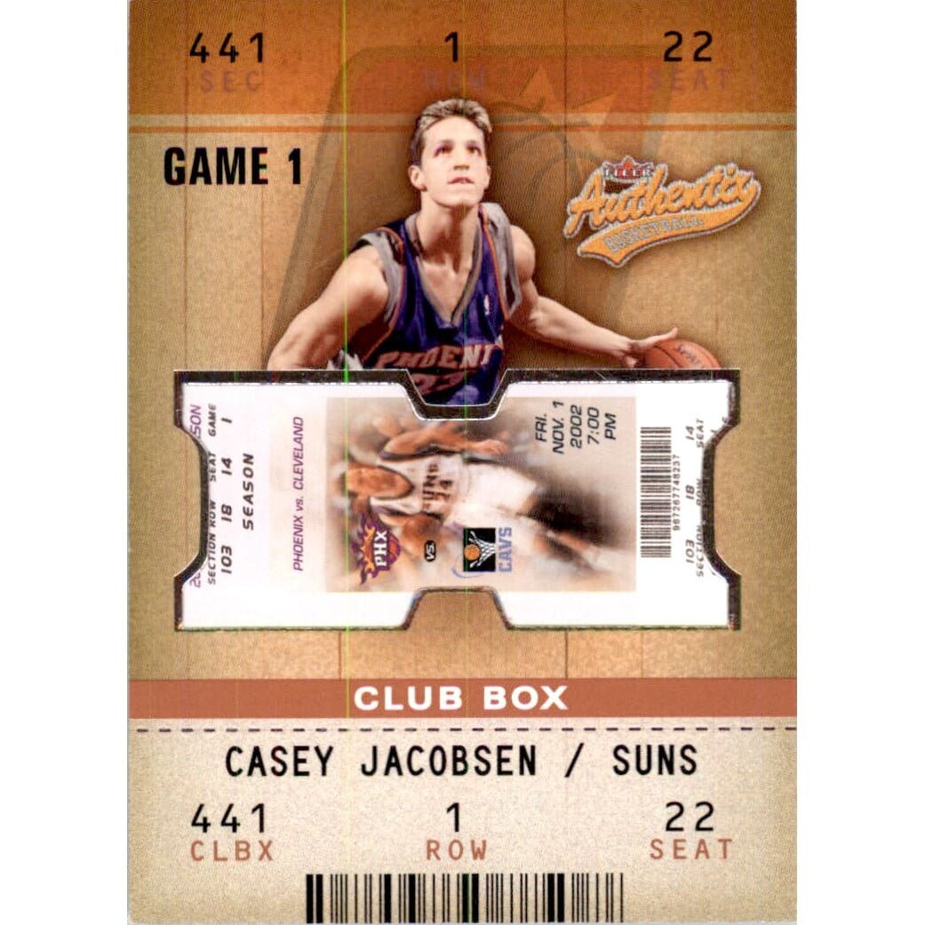 2002-03 Fleer Authentix Club #131 Casey Jacobsen. rookie card picture
