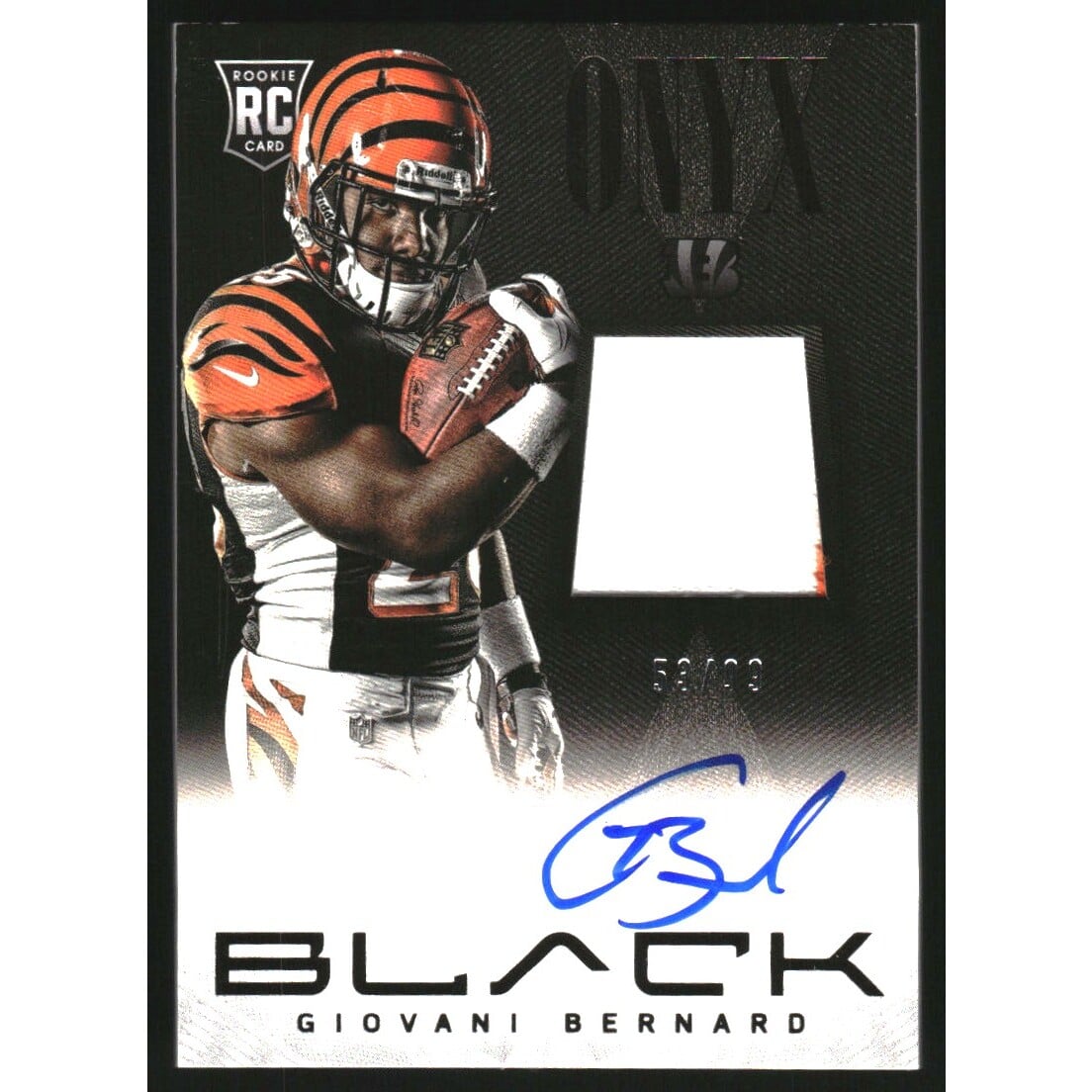 2013 Panini Black Onyx Rookie Materials Prime Signatures #12 Giovani Bernard. rookie card picture
