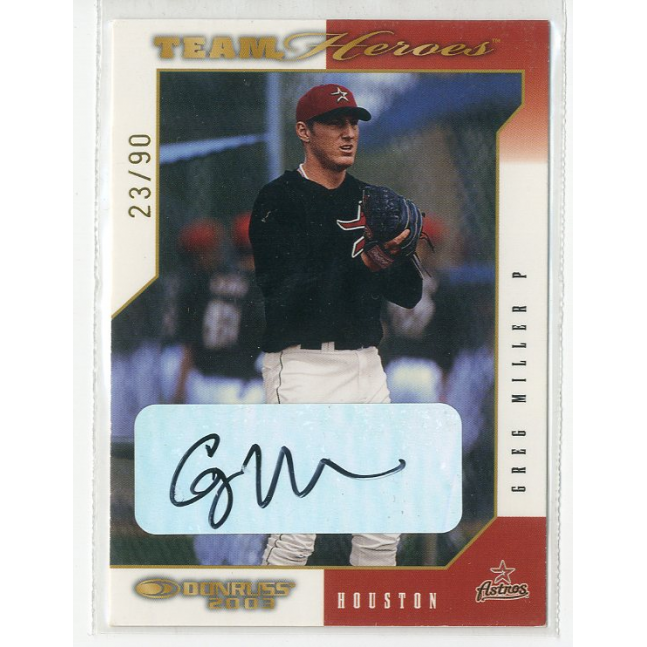 2003 Donruss Team Heroes Autographs #224 Greg Miller/90. rookie card picture