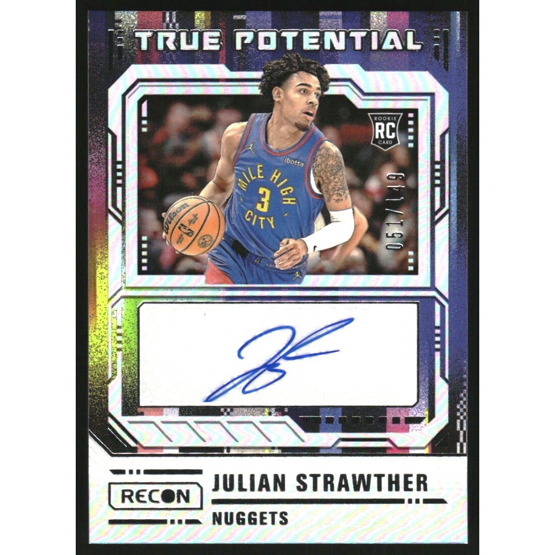 2023-24 Panini Recon True Potential Signatures #14 Julian Strawther/149. rookie card picture