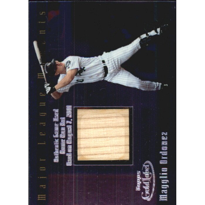 2002 Topps Gold Label Major League Moments Relics Platinum #MO Magglio Ordonez Bat. rookie card picture