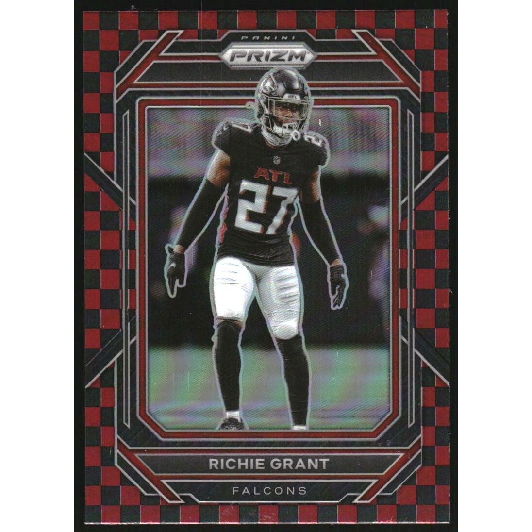 2022 Panini Prizm Prizms Black and Red Checker #13 Richie Grant. rookie card picture